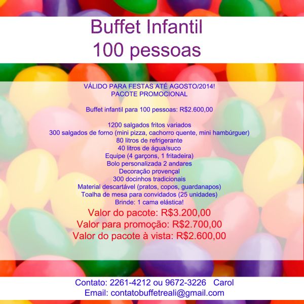 Buffet para 100 pessoas